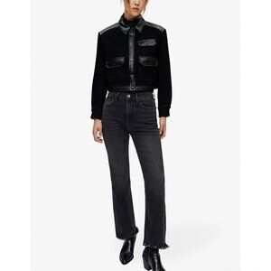 Maje Paris Black High Rise Straight Jeans Sz M/6